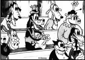 Dippy Dawg's very first appearance in Mickey's Revue, 1932